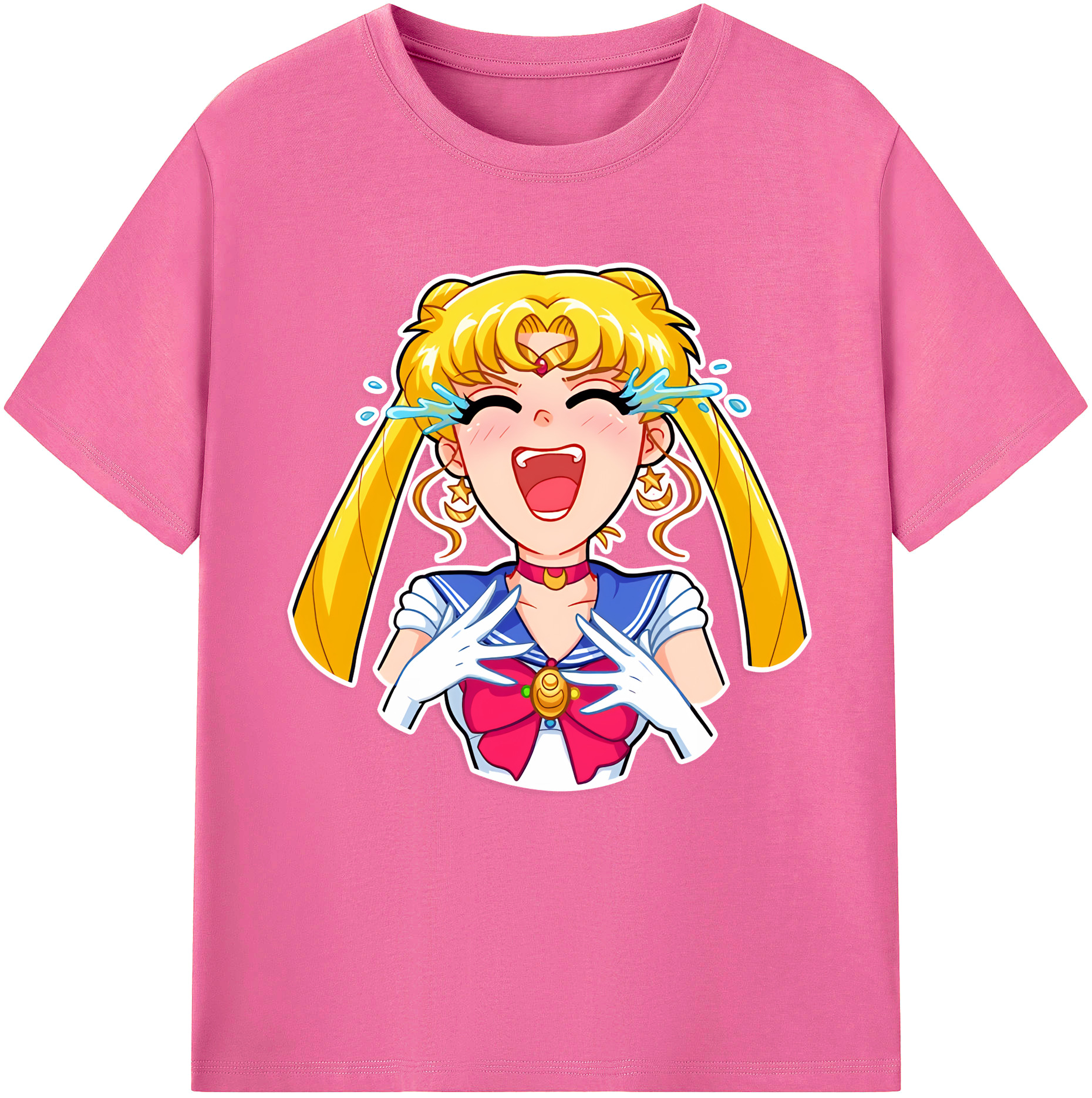 （画像用） 美少女戦士セーラームーン 月野 うさぎ つきの うさぎ Sailor Moon Tsukino Usagi レディースカジュアルプリントTシャツ（綿100％）